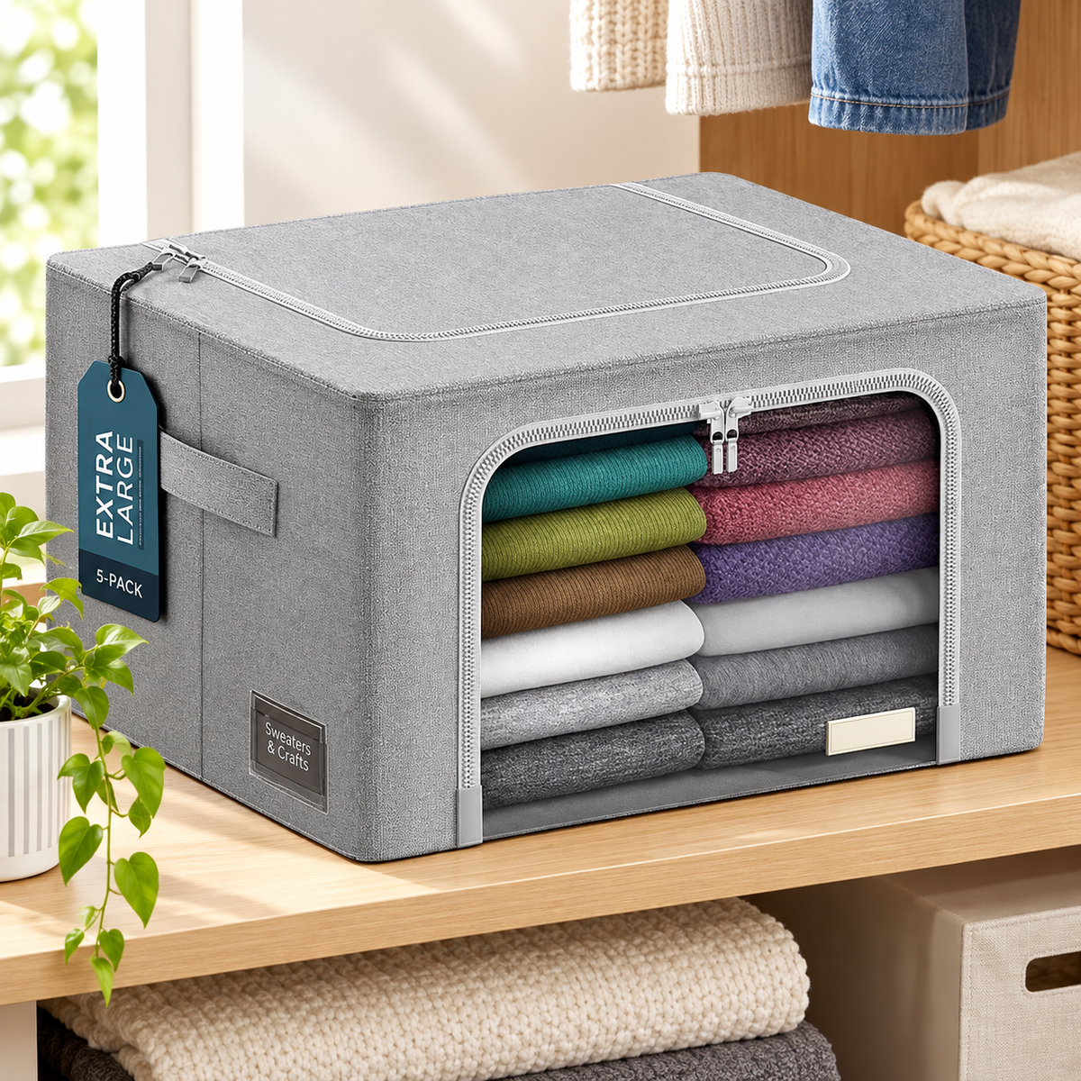 ToteBloom Jumbo Stackable Storage Bin
