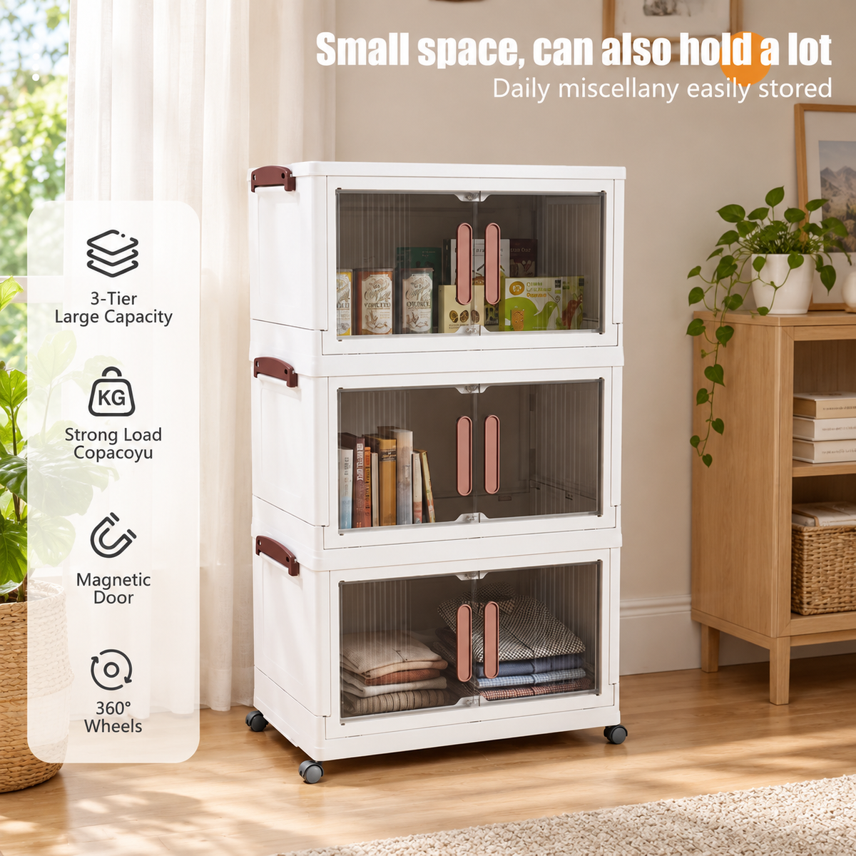 ToteBloom 3-Tier Rolling Storage Cabinet