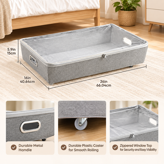 ToteBloom Rolling Under-Bed Storage Bin