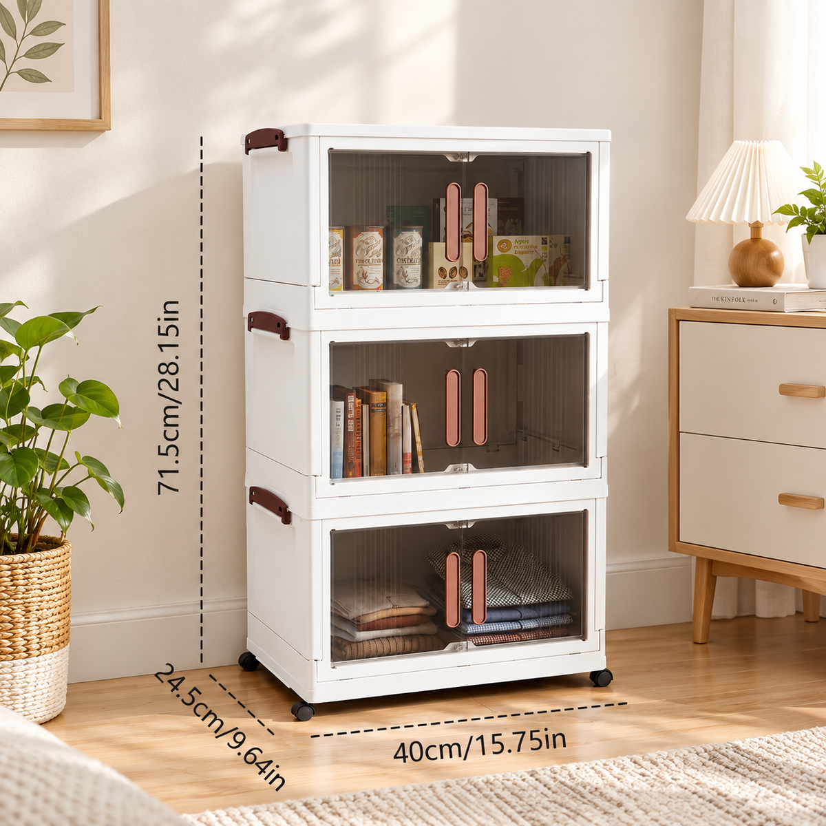 ToteBloom 3-Tier Rolling Storage Cabinet