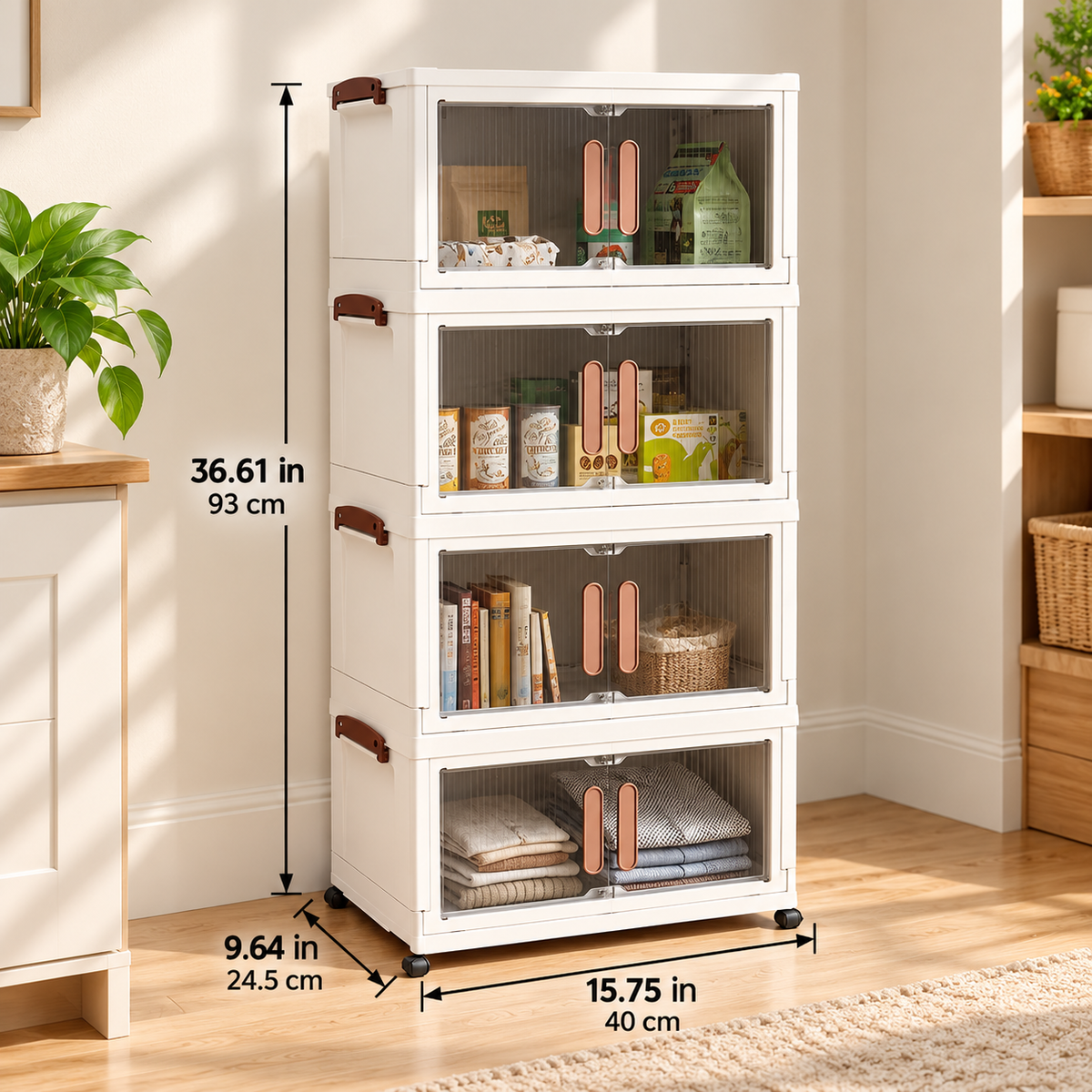 ToteBloom 3-Tier Rolling Storage Cabinet