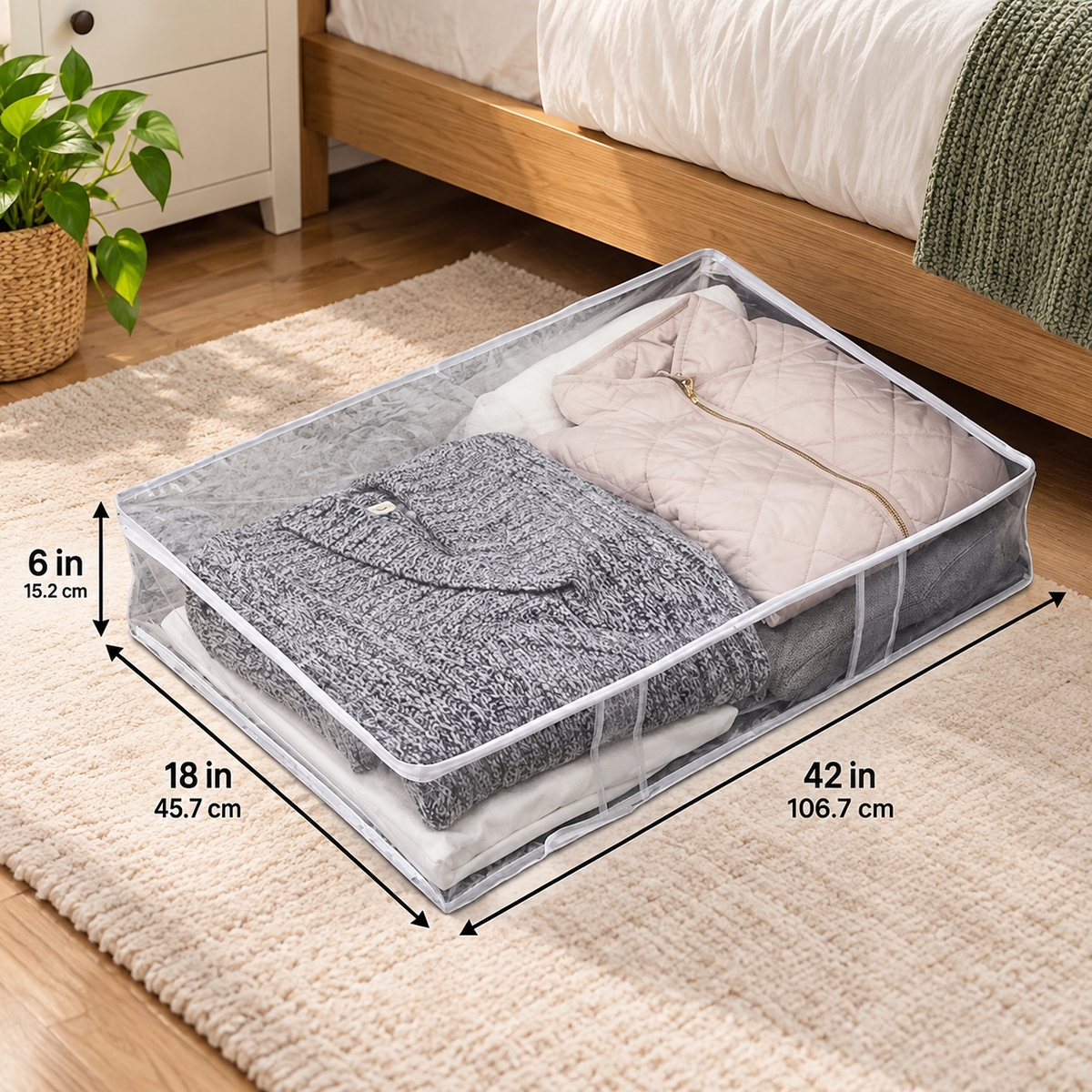 ToteBloom Clear Under-Bed Storage Bags