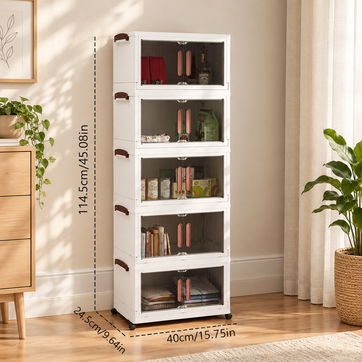 ToteBloom 3-Tier Rolling Storage Cabinet